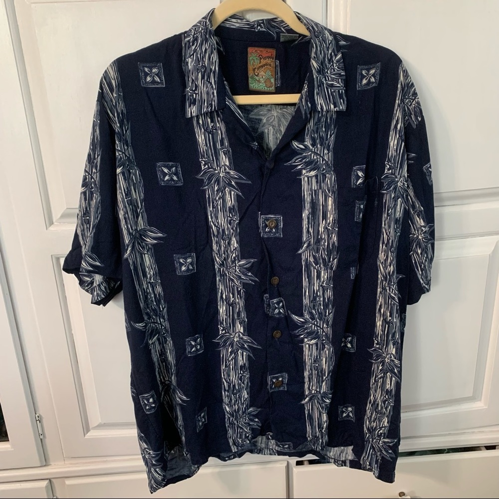 Vintage Pineapple Express Blue Hawaiian Shirt